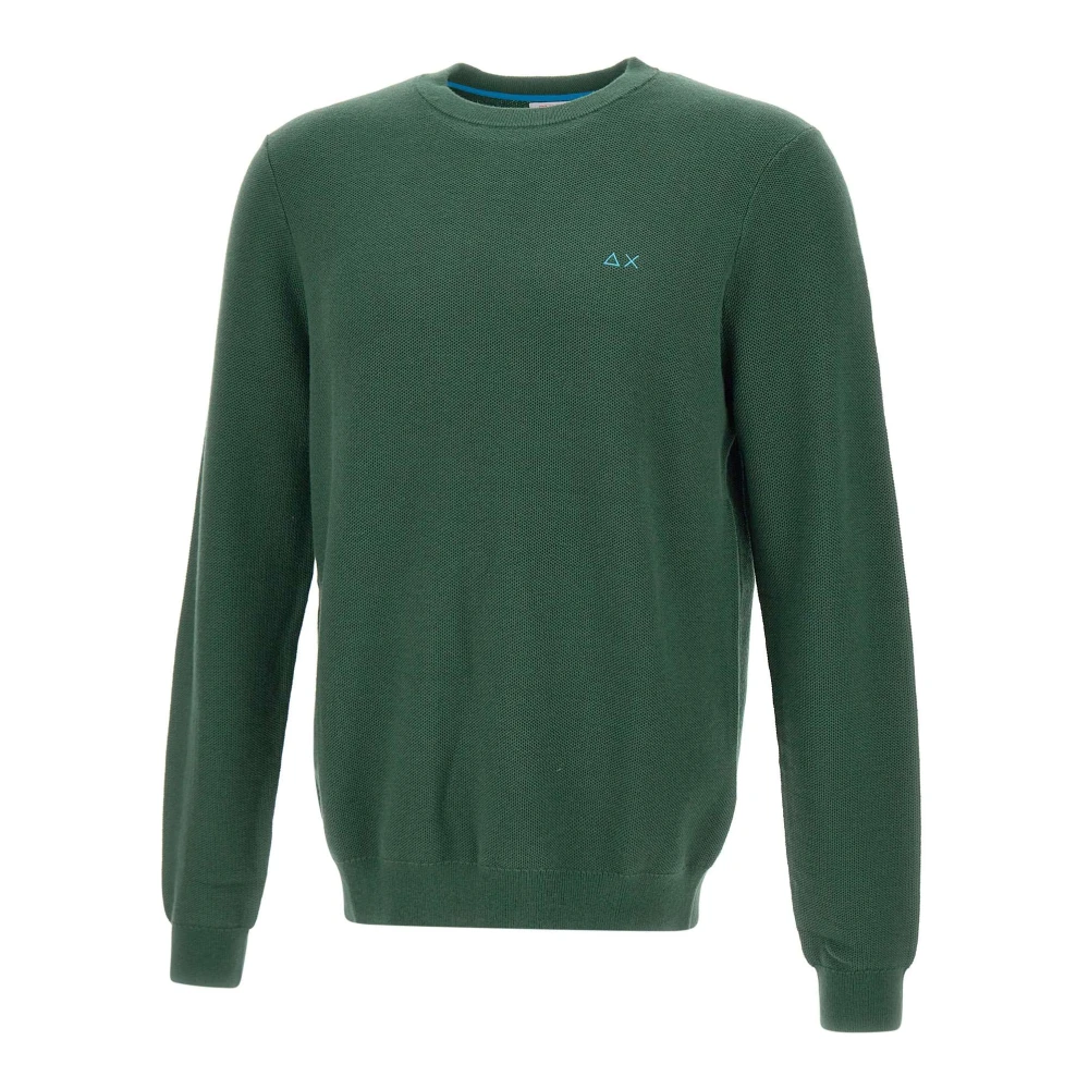 Sun68 Groene Wollen Trui Honingraat Weefsel Green Heren