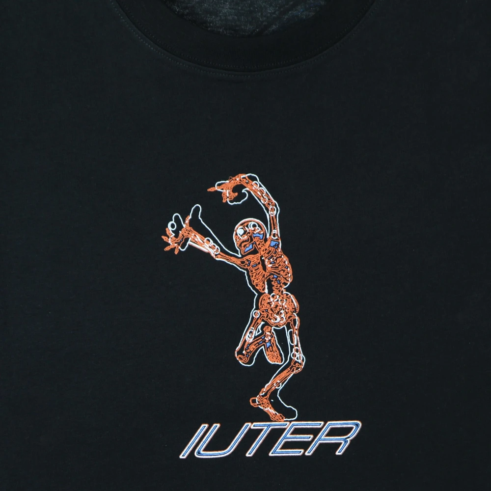 Iuter Zwarte Skeleton Korte Mouw Tee Black Heren
