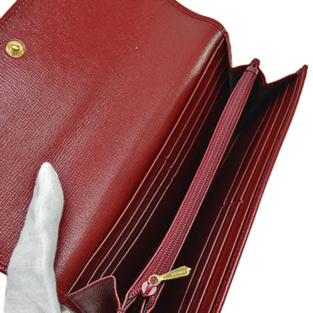 Gucci Vintage Pre-owned Leather wallets Red Dames