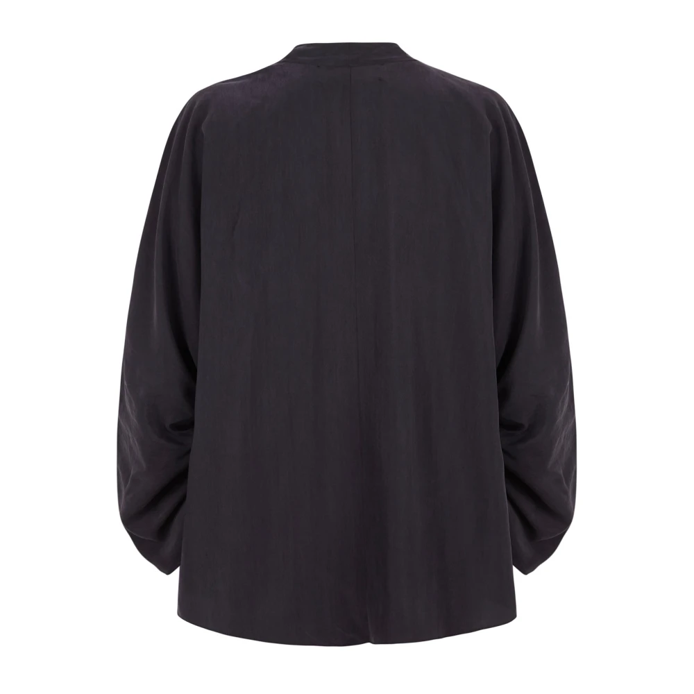 Cortana Velvet Smoke Silk Blouse Black Dames