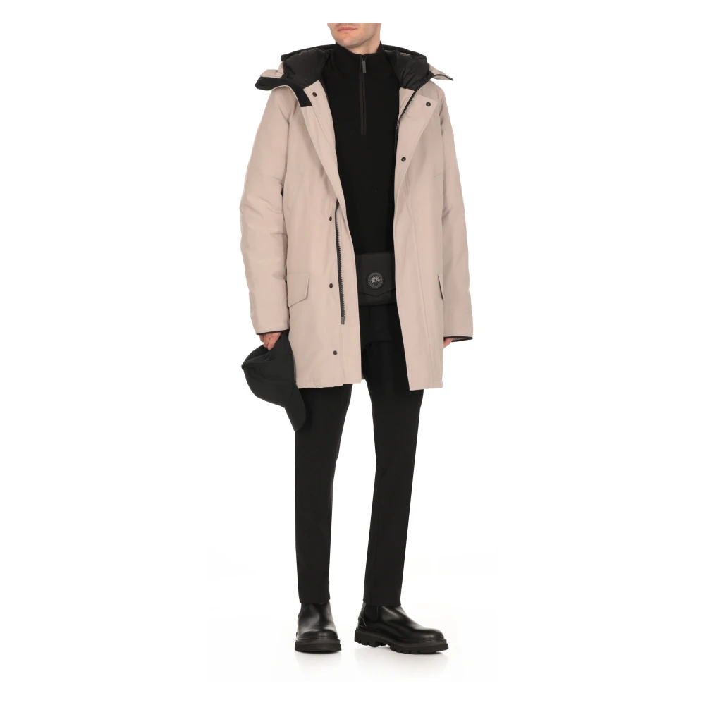 Canada Goose Beige Gewatteerd Donsjack met Capuchon Beige Heren