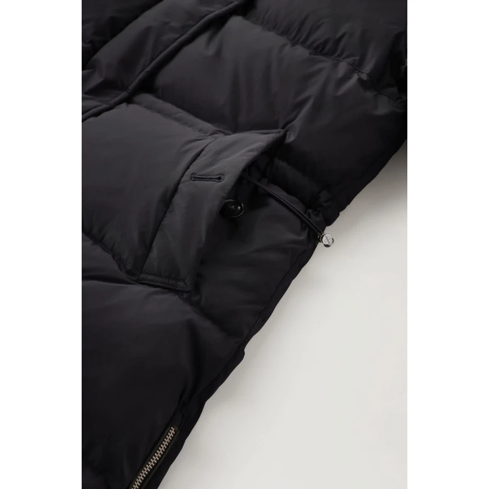 Woolrich Zwarte Puffer Parka Black Dames