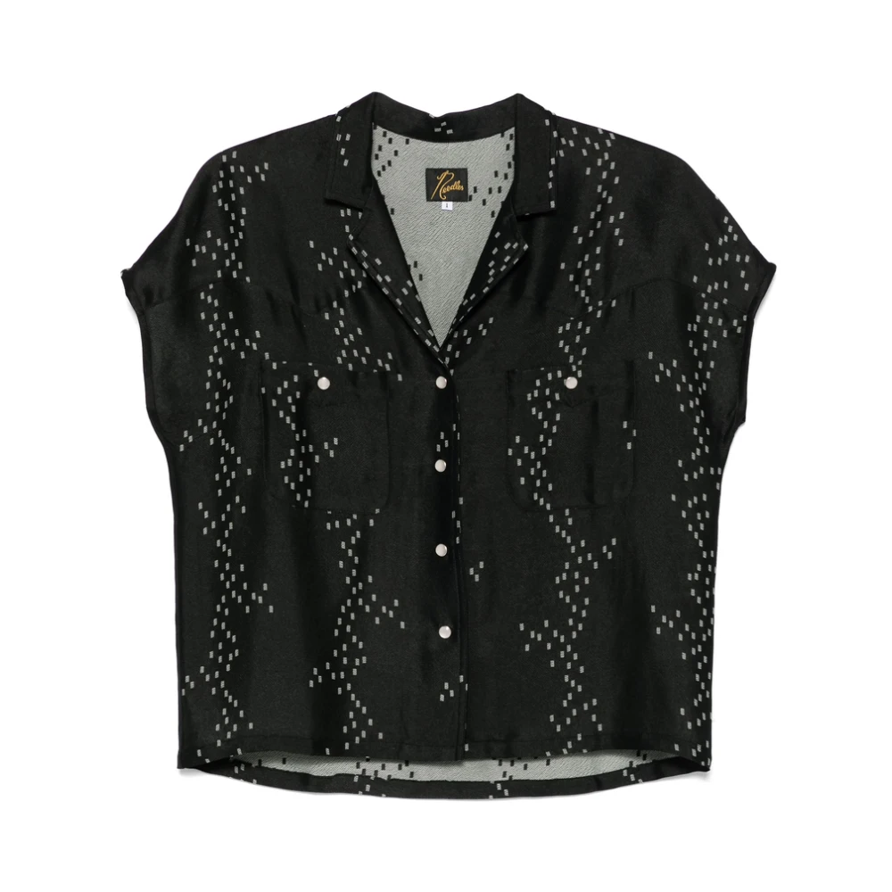 Needles Zwarte Camp Kraag Sweater Black Heren