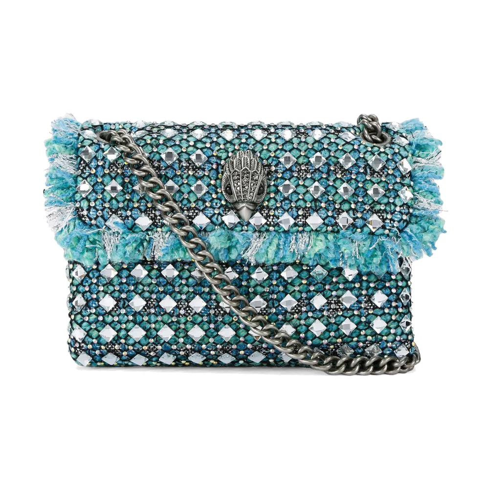 Kurt Geiger Heldere Blauwe Tweed Kensington Crossbody Tas Blue Dames