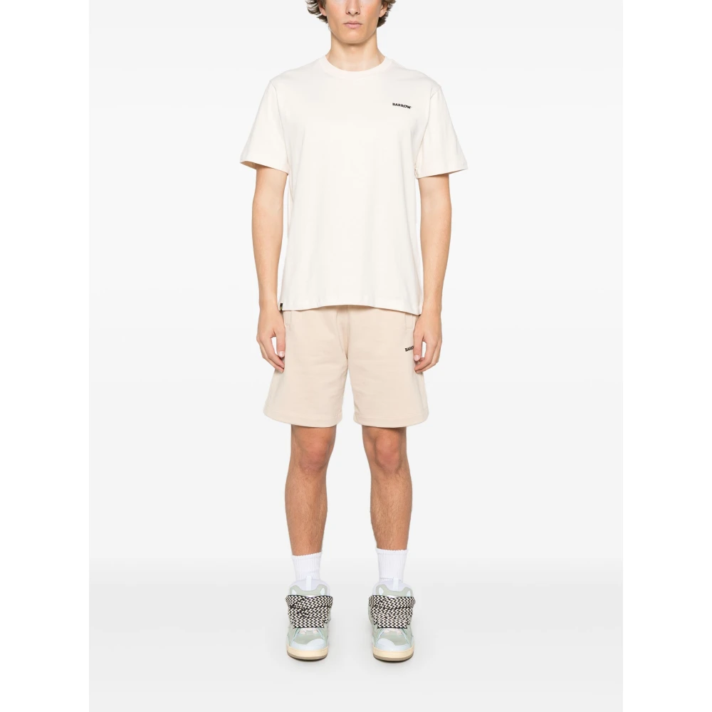 Barrow Logo Crew Neck T-shirt 100% Katoen White Heren