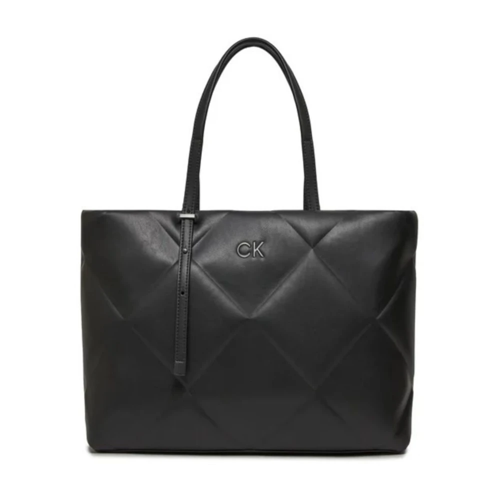Calvin Klein Gewatteerde Tote Tas voor Vrouwen Black Dames