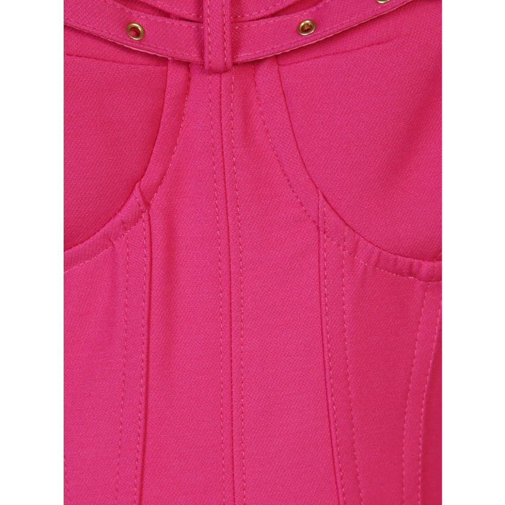 Versace Jeans Couture Fuchsia Jurk Aw24 Elegant Trendy Pink Dames