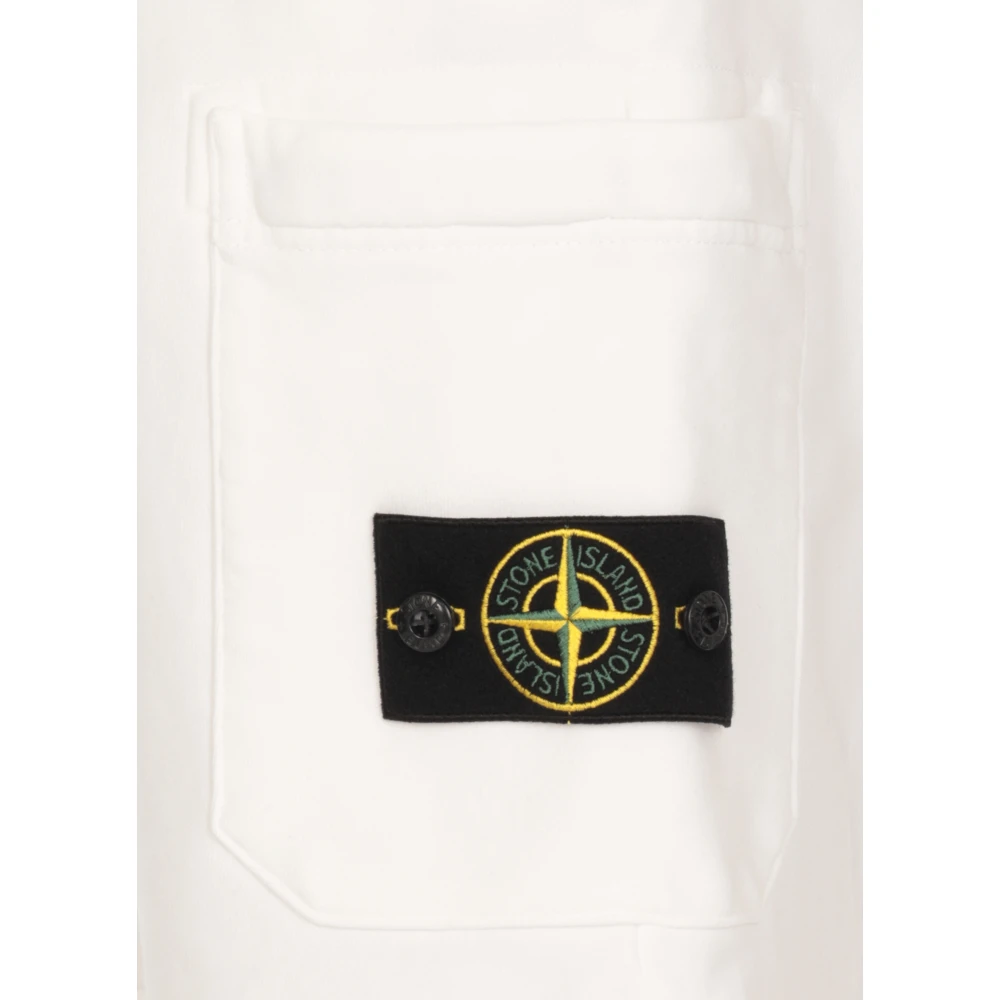 Stone Island Witte katoenen Bermuda shorts met zakken White Heren