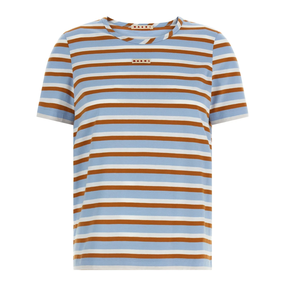 Marni Women's Multicolor T-Shirts, 2XS, Striped Cotton-Jersey T-Shirt
