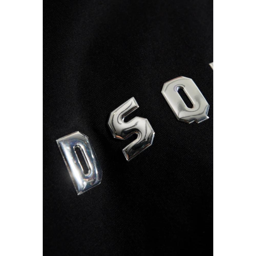 Dsquared2 T-shirt met logo Black Dames