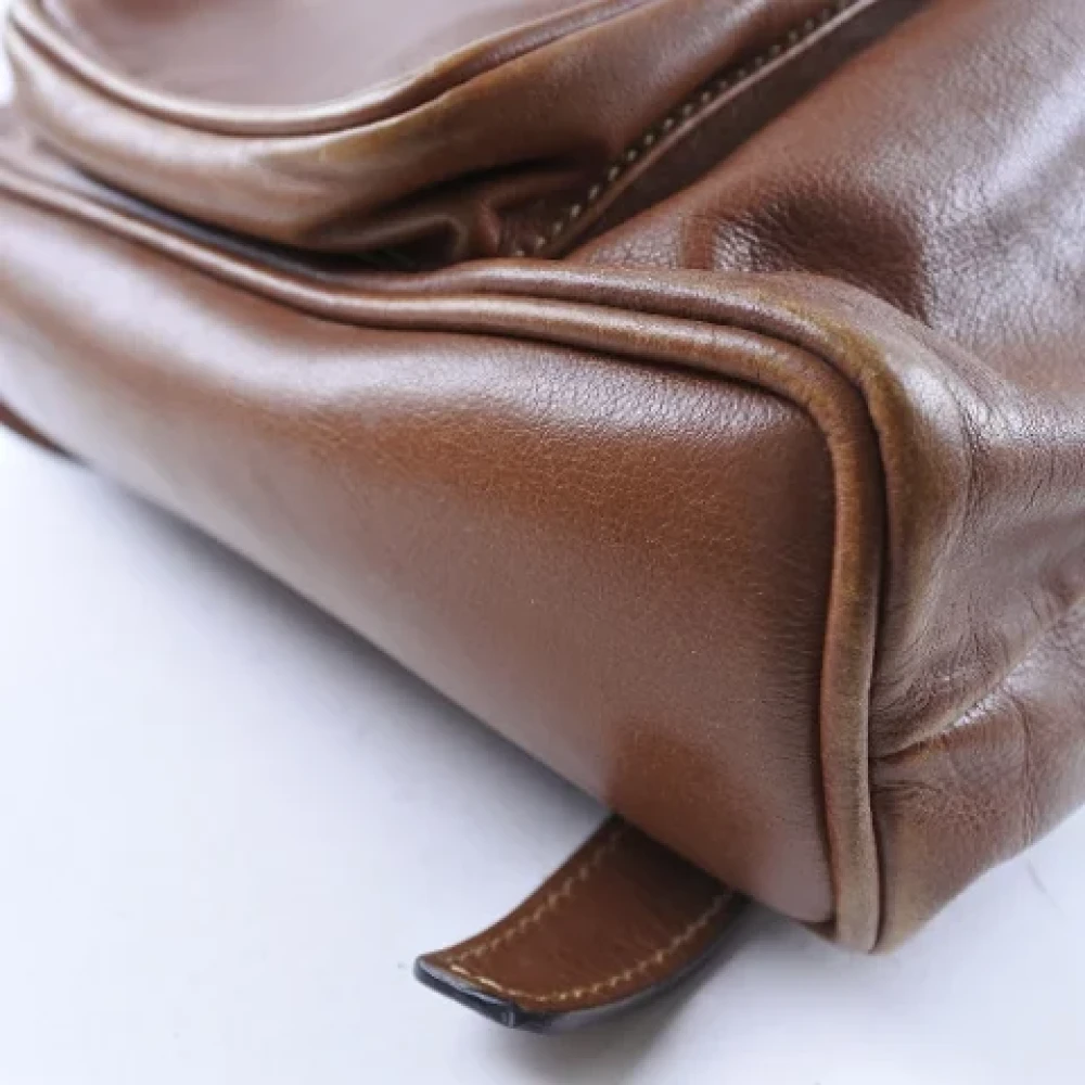 Gucci Vintage Pre-owned Leather backpacks Brown Dames