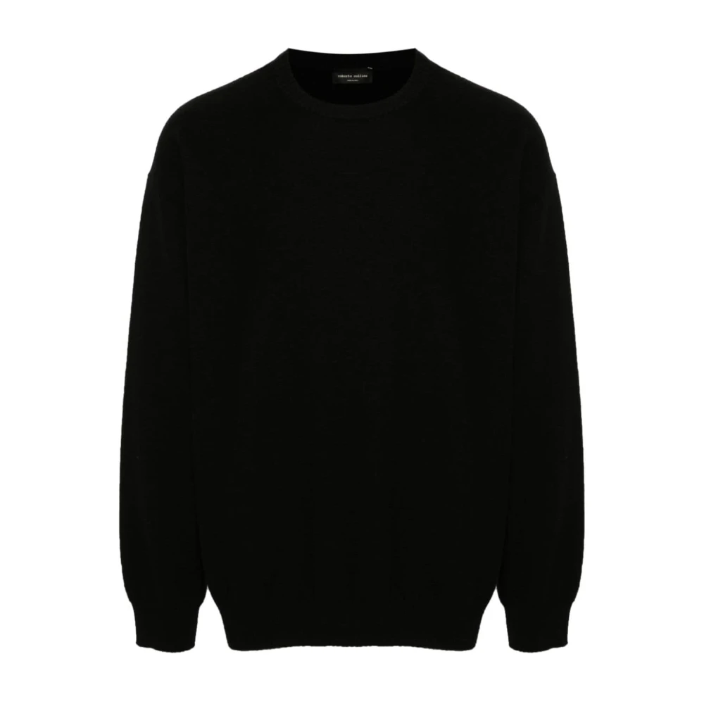 Roberto Collina Zwarte Sweaters voor Mannen Black Heren