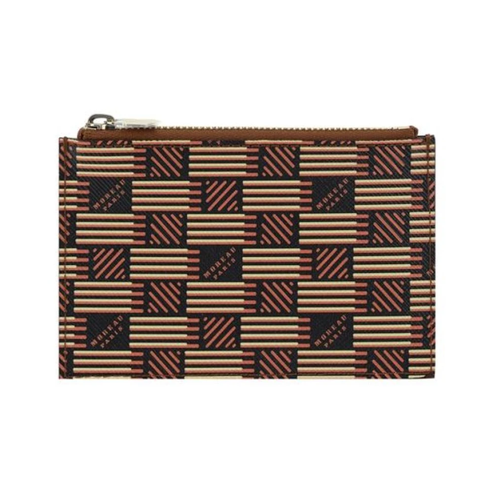 Moreau Paris Monogram Leren Muntenportemonnee met Kaartsleuven Brown Dames