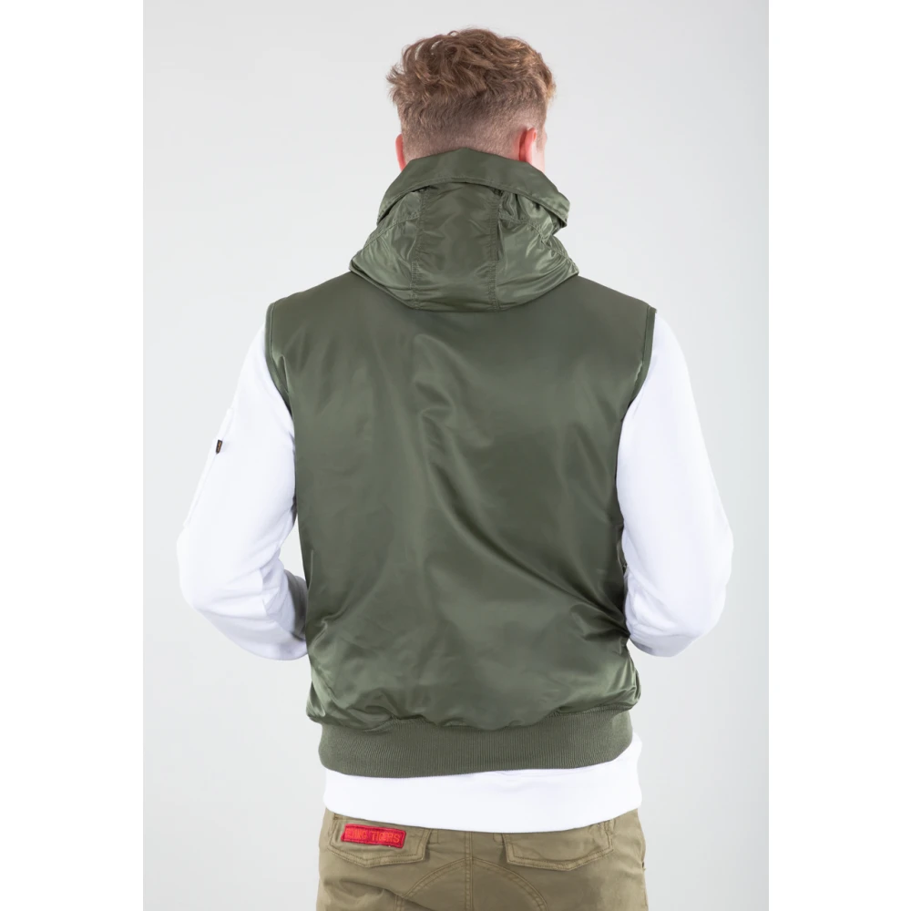 alpha industries Hooded Ma-1 Vest in Sage Green Heren