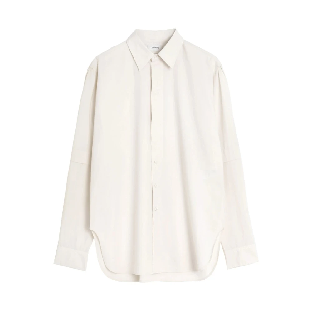 Lemaire Beige Overhemd met Opstaande Kraag en Korte Splitten Beige Dames