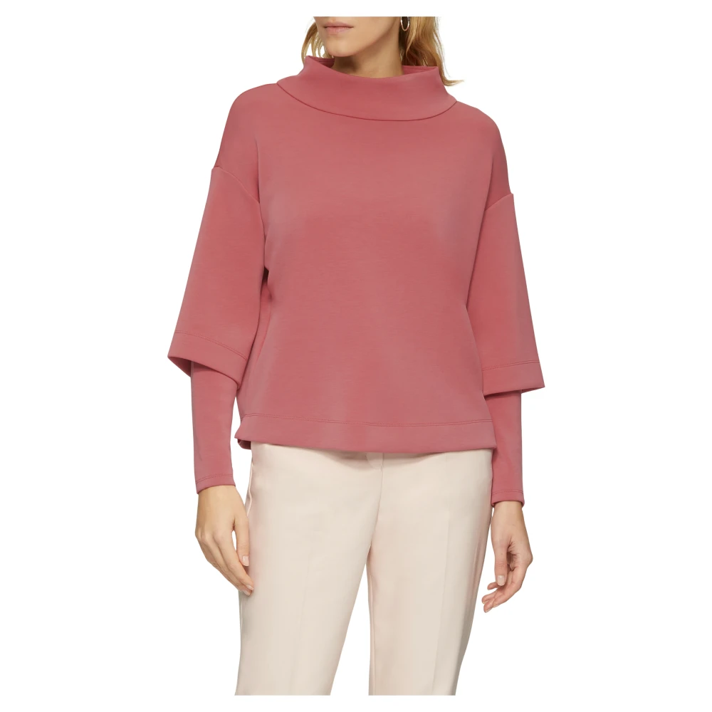 s.Oliver Gelaagde Scuba Sweatshirt met Opstaande Kraag Pink Dames