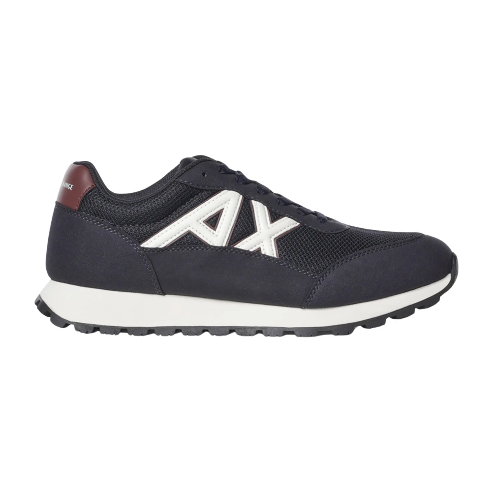 Armani Exchange Ax Logo Lace-Up Sneaker - Male - Sneakers - Blue - 11 Uk - Shoes