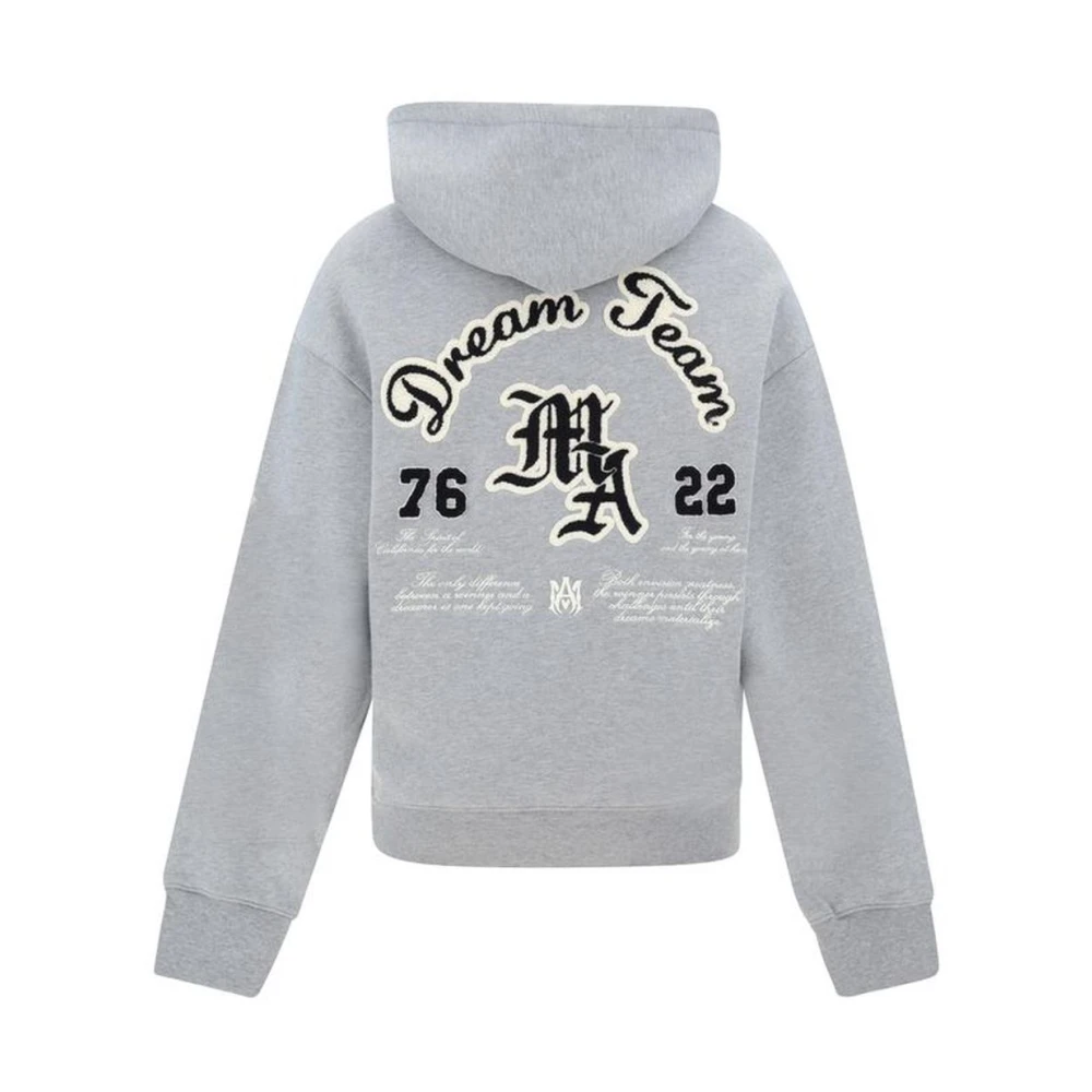 Amiri Iconische Monogram Katoenen Hoodie met Geribbelde Manchetten Gray Heren