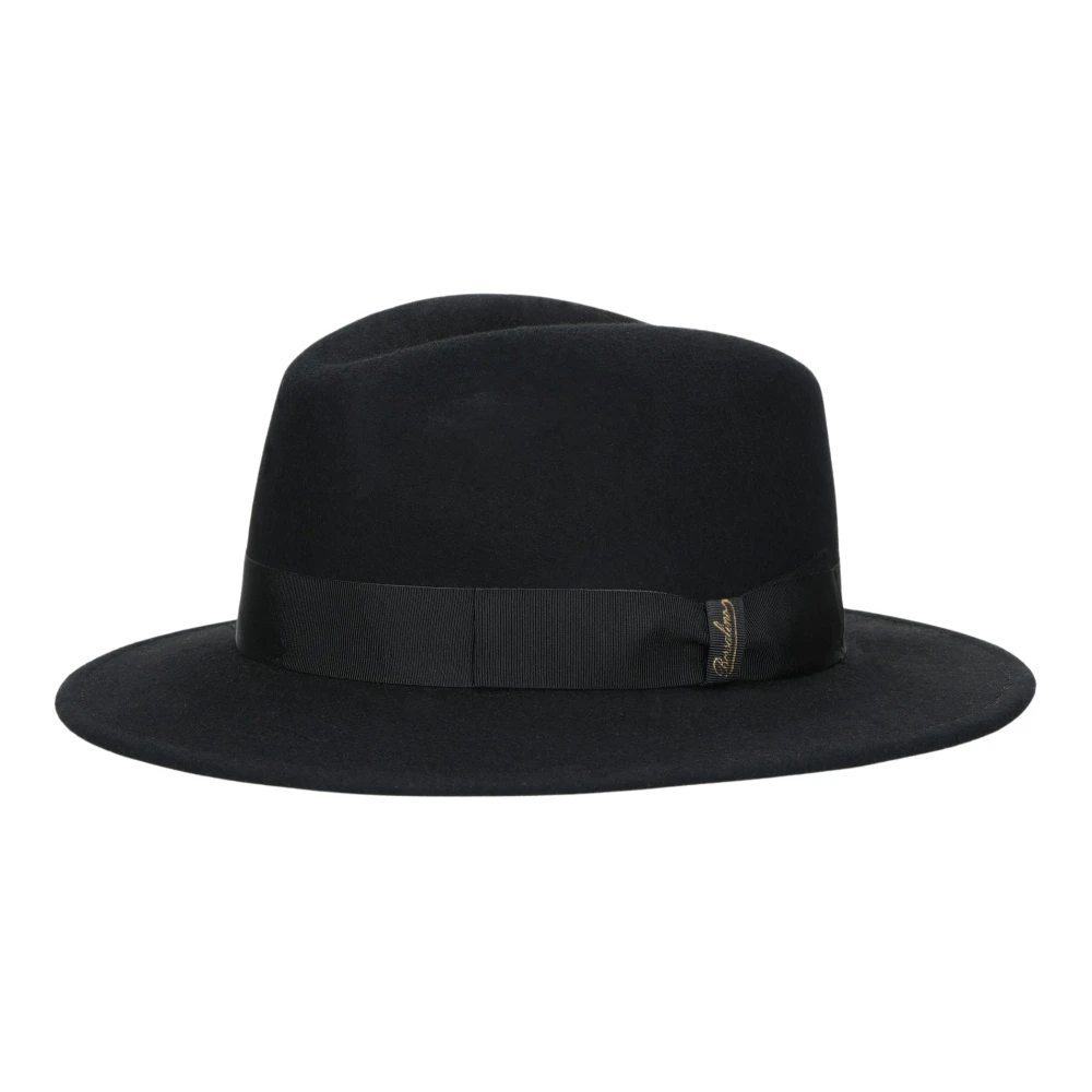 Borsalino Macho Wool Felt Fedora Hat Black Heren