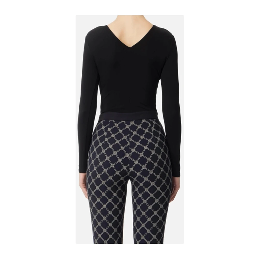 Elisabetta Franchi Zwarte Top met Stijl Black Dames