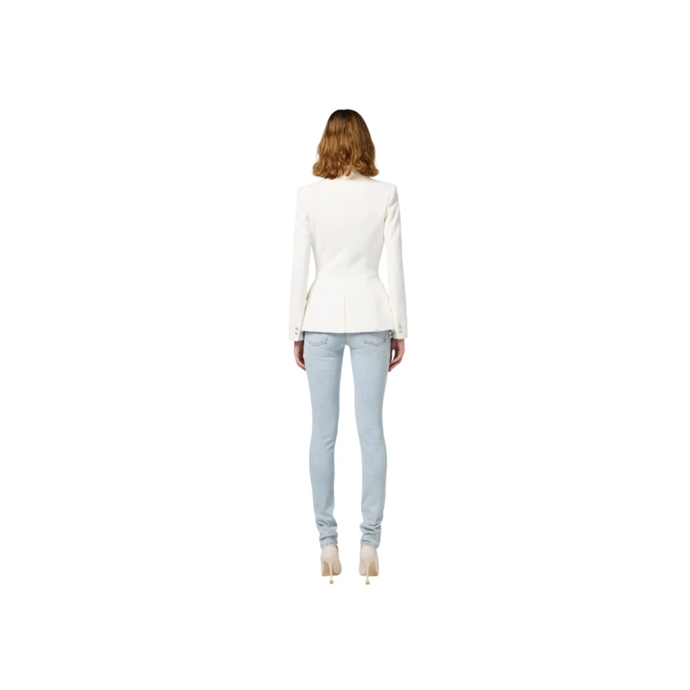 Elisabetta Franchi Stijlvolle Jas voor Vrouwen White Dames