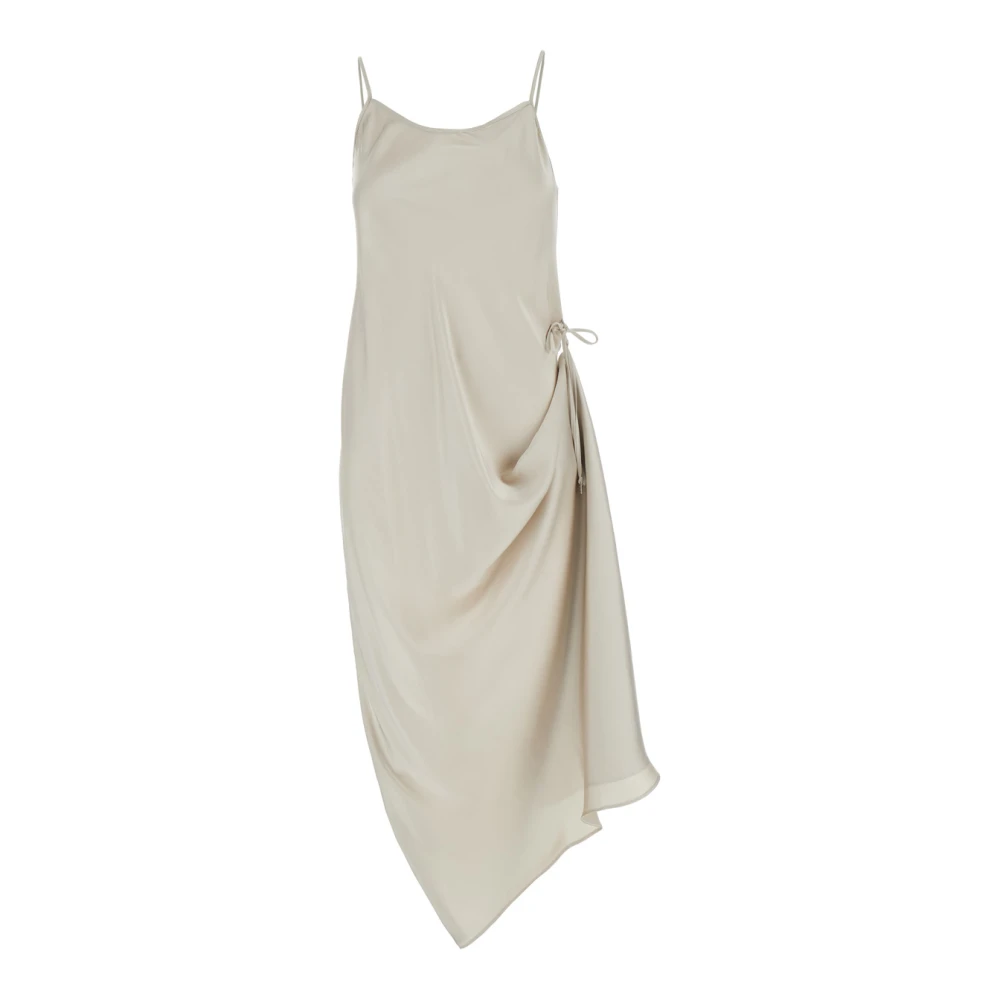 LOW Classic Beige Bootnek Lange Jurk Beige Dames