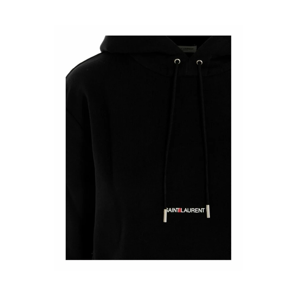 Saint Laurent Zwarte Rive Gauche Hoodie met Logo Black Dames