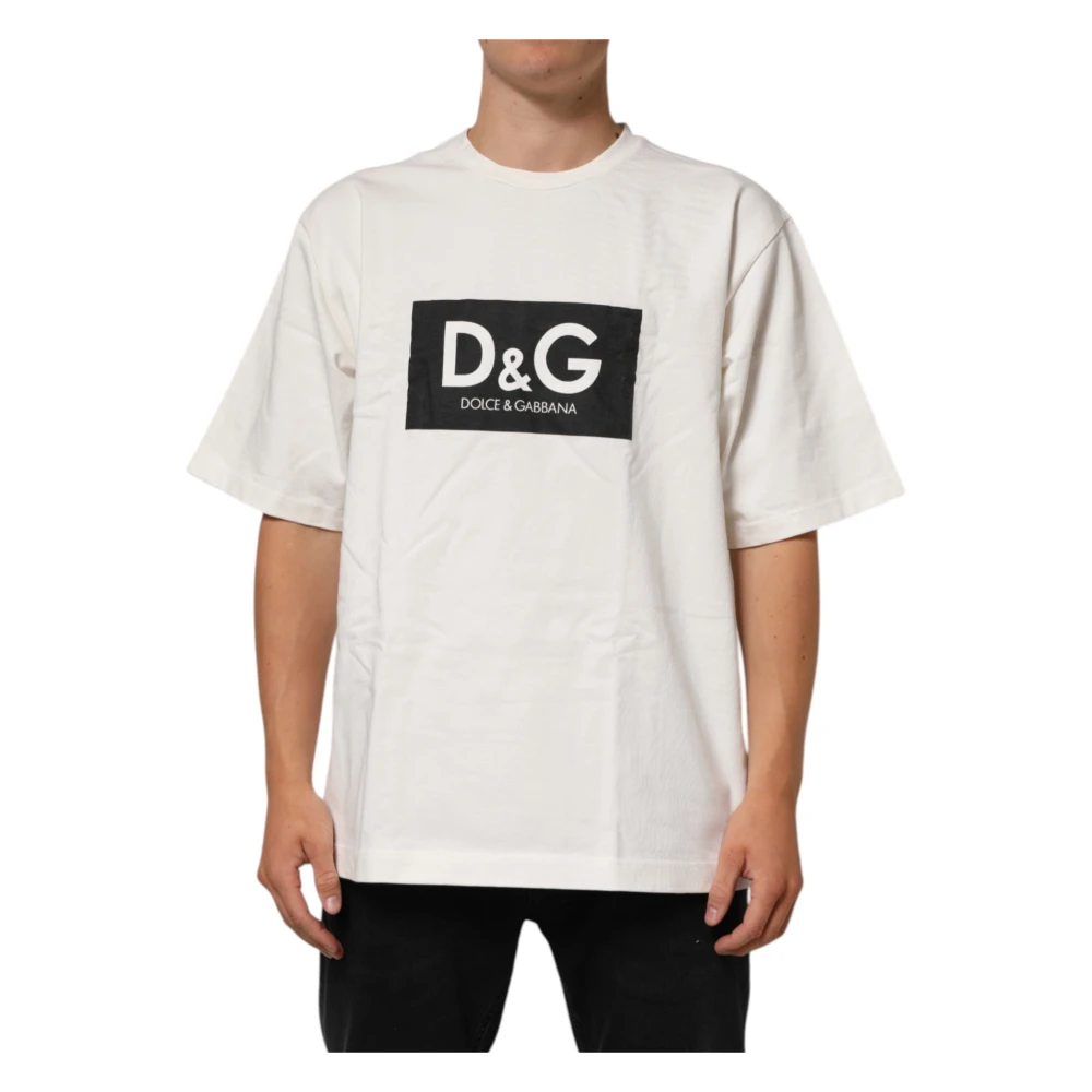 Dolce & Gabbana Men's White T-Shirts, Xl, Short Sleeve Crew Neck T-Shirt