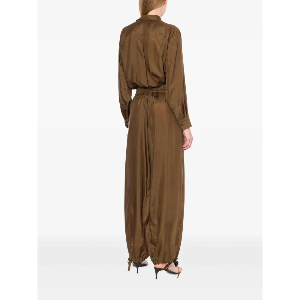 Philosophy di Lorenzo Serafini Zijden Habotai Gewassen Broek Brown Dames