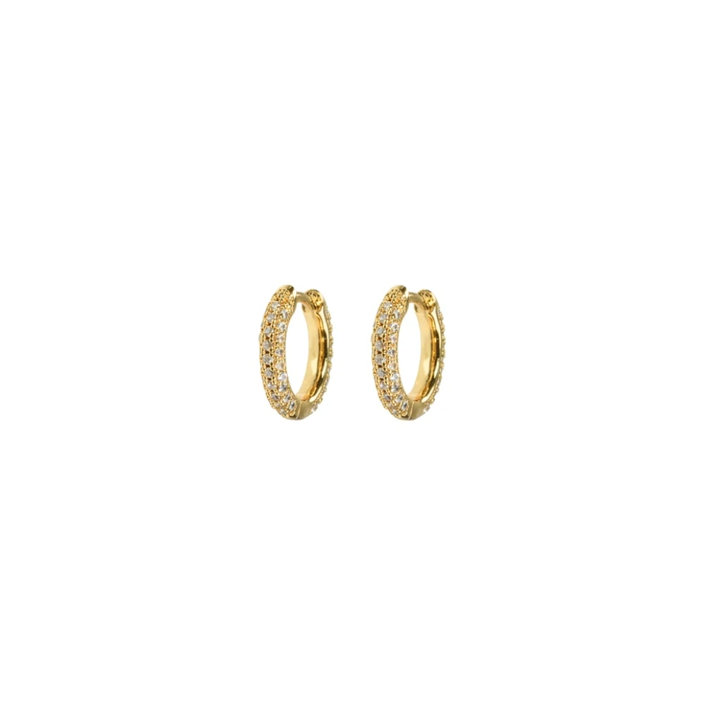Small Stone Covered Hoops - White