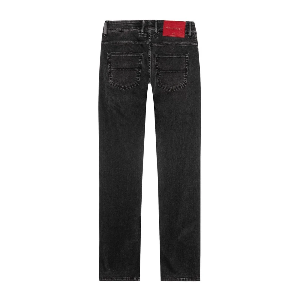 Tramarossa Zwarte Katoenen Jeans met Verwijderbare Initialen Black Heren