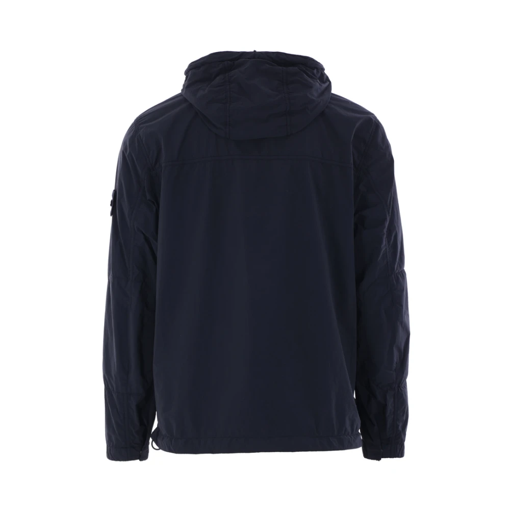 Stone Island Blauwe windjack met capuchon Blue Heren