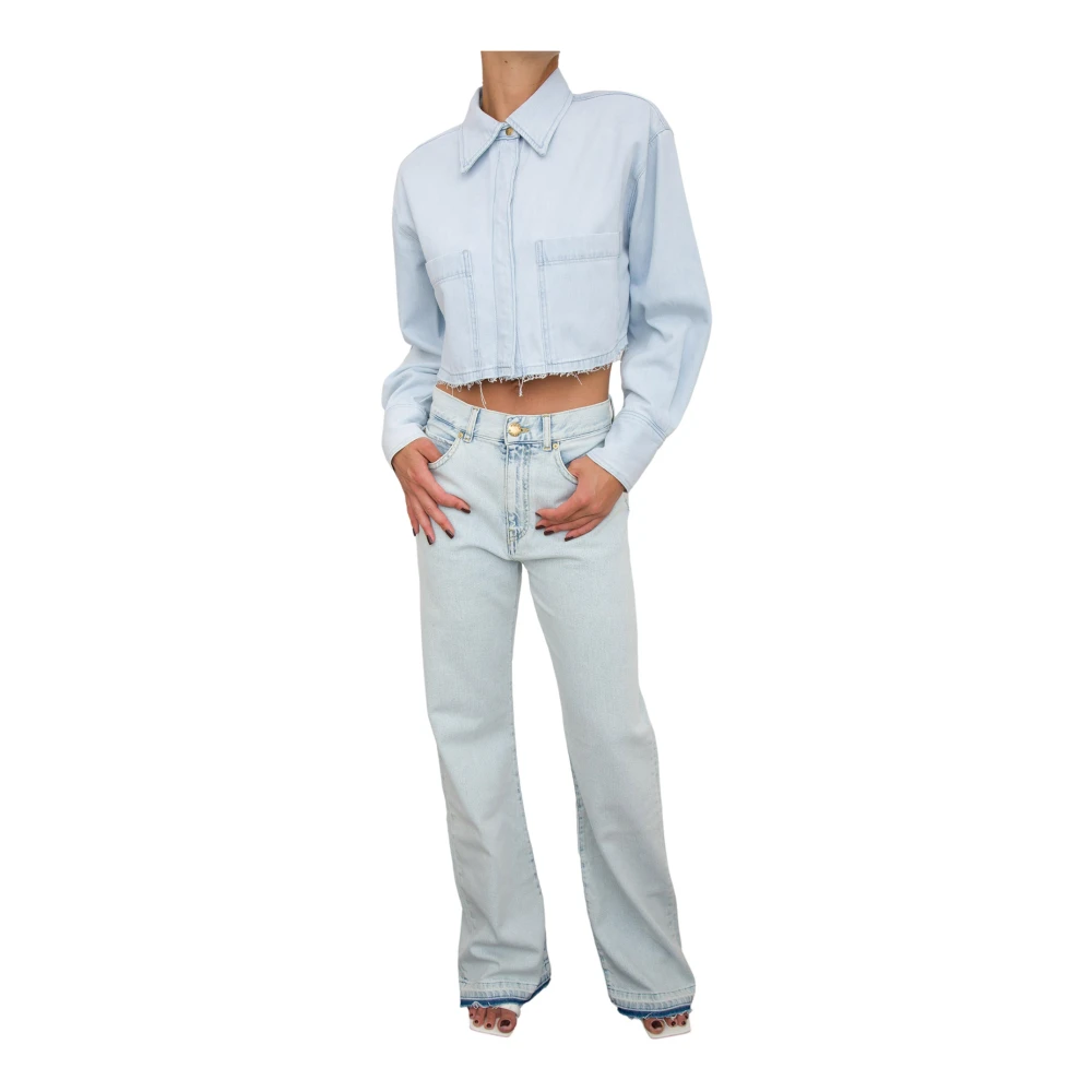 pinko Denim Blauw Overhemd Blue Dames