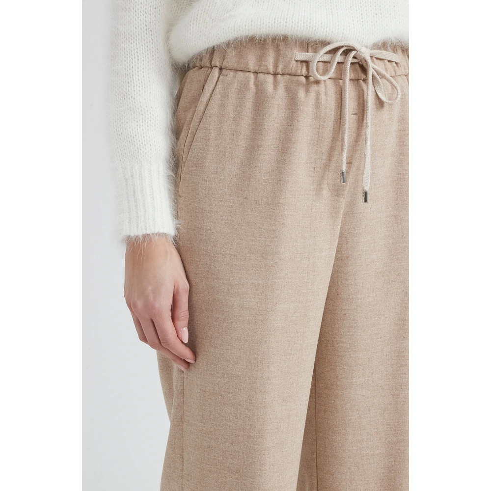PESERICO Joggingbroek van wol en viscosemix Brown Dames