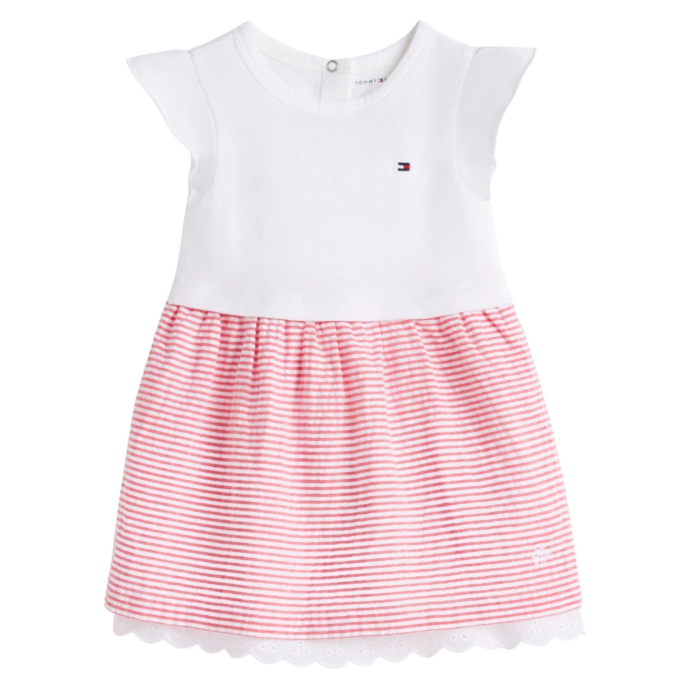 Tommy Hilfiger Girls Red Dresses, 18 M, Seersucker Combi Dress