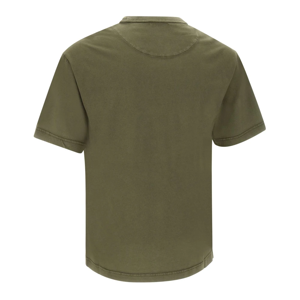 Belstaff Groene Militaire T-shirt met Logo Patch Green Heren