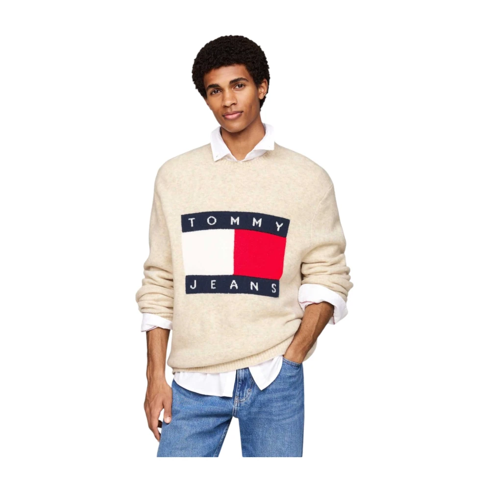 Tommy Jeans Stijlvolle Shirt Beige Heren