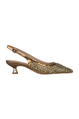 Metallic Effect Mesh Slingback Shoe