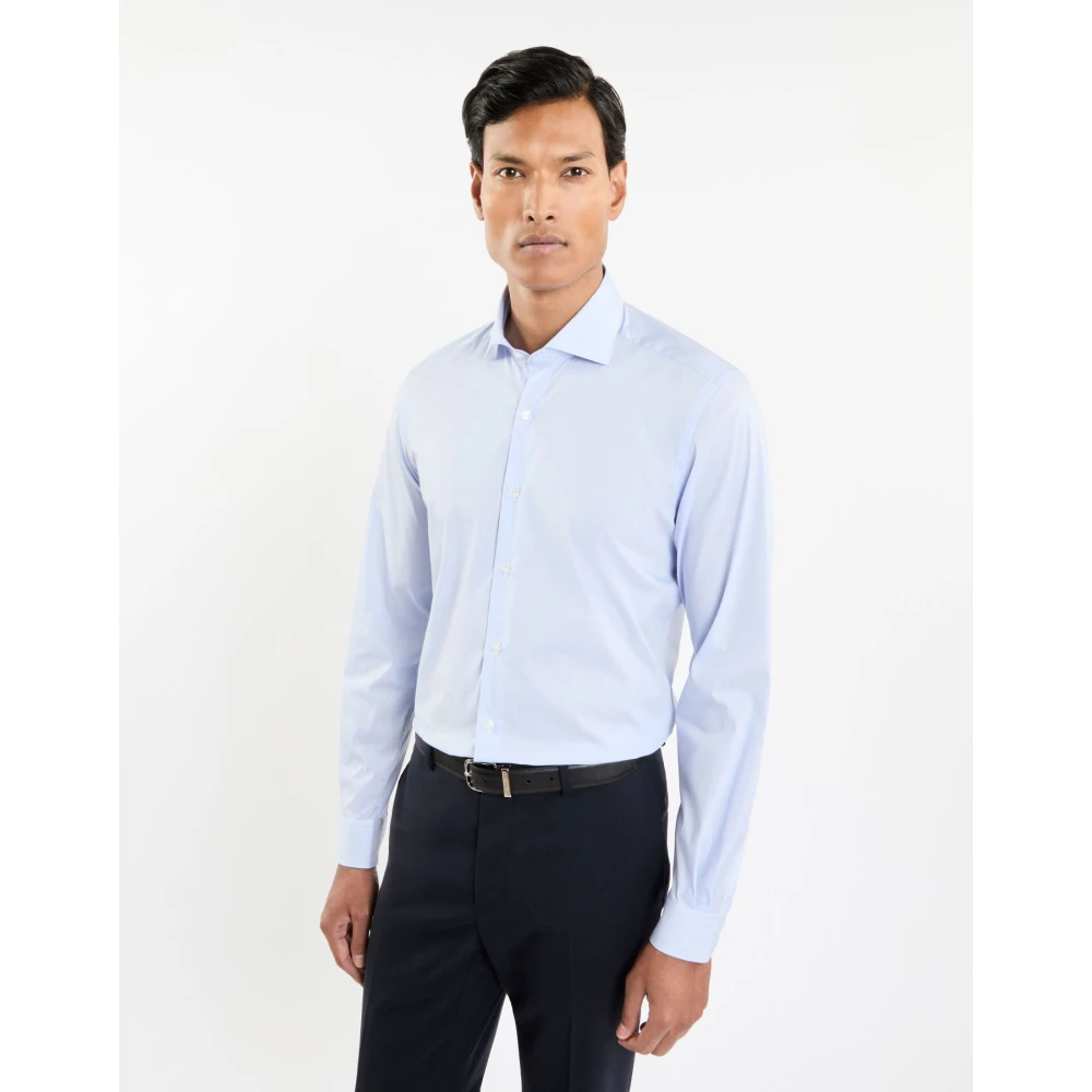 Fay Stretch katoenen overhemd Blue Heren