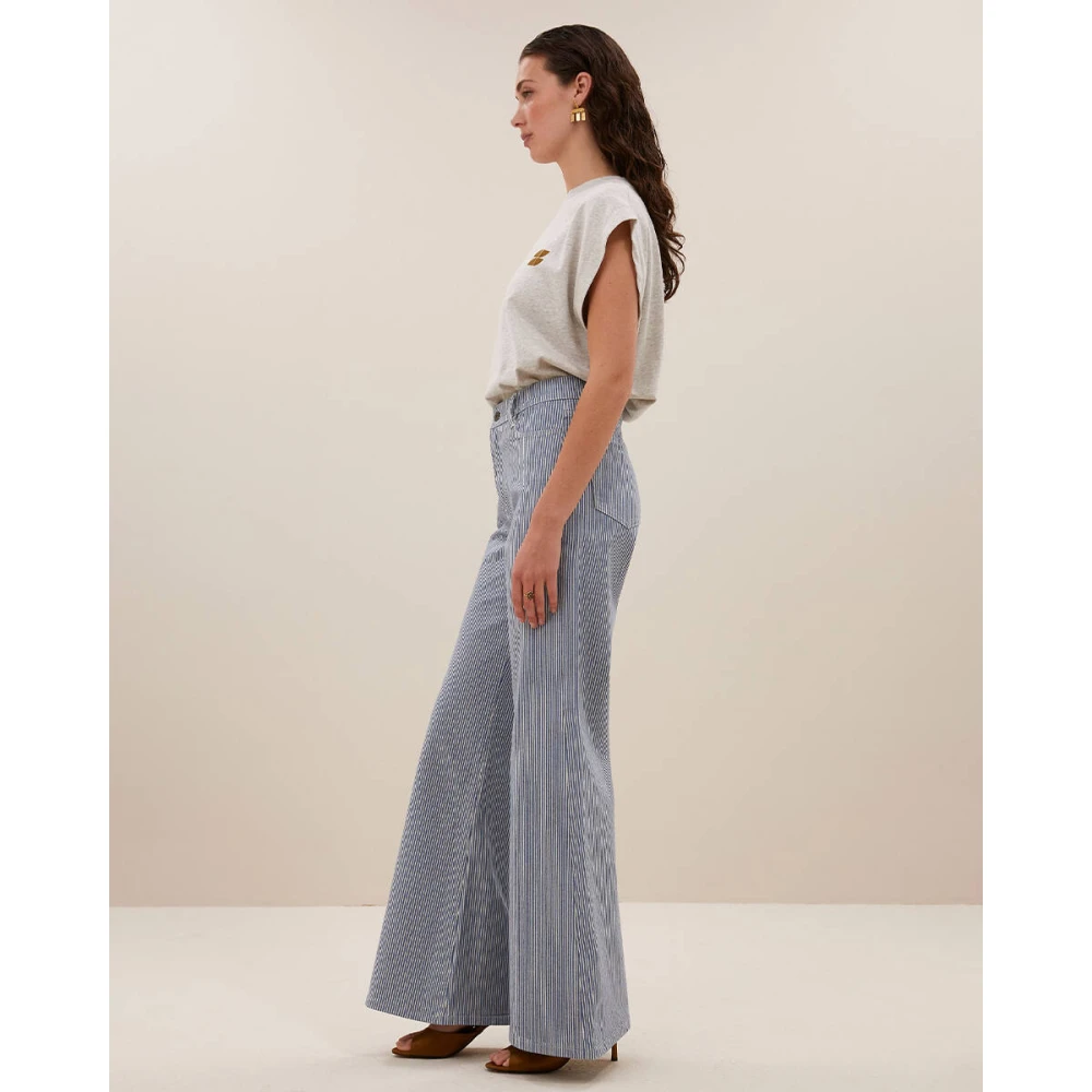 By-Bar Gestreepte broek voor vrouwen Blue Dames
