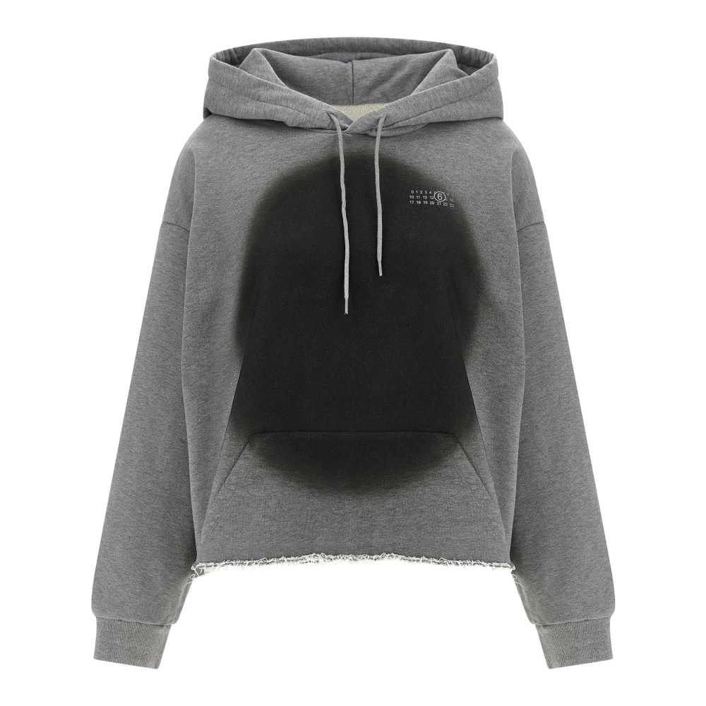 Mm6 Maison Margiela Women's Gray Numeric Signature Spray Hoodie