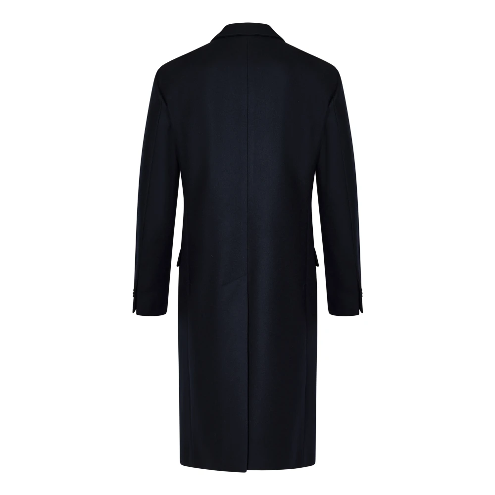Boglioli Blauwe Double-Breasted Wol Kasjmier Jas Black Heren