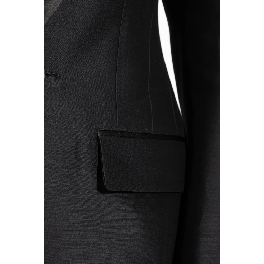 Dsquared2 Blazer met satijnen inzetstukken Black Dames