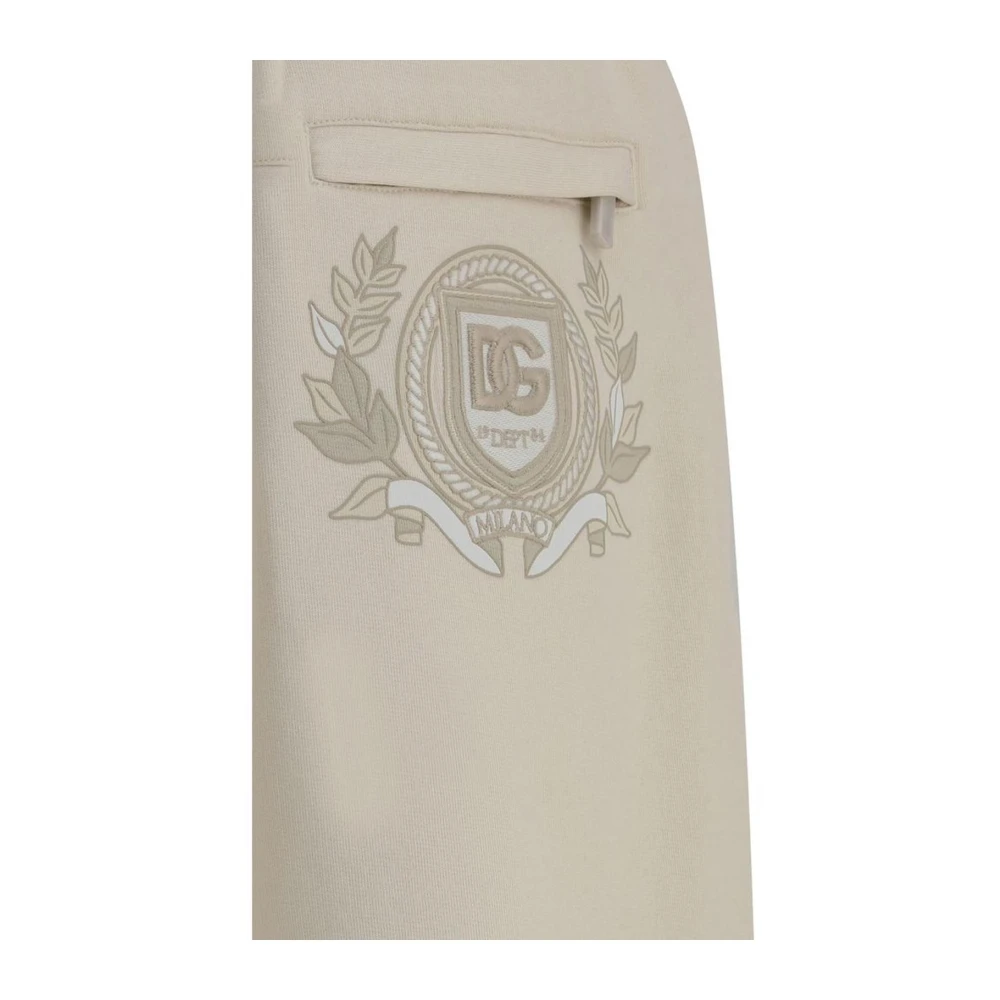 Dolce & Gabbana Moderne Wide-Leg Sweatpants met Koord Beige Heren