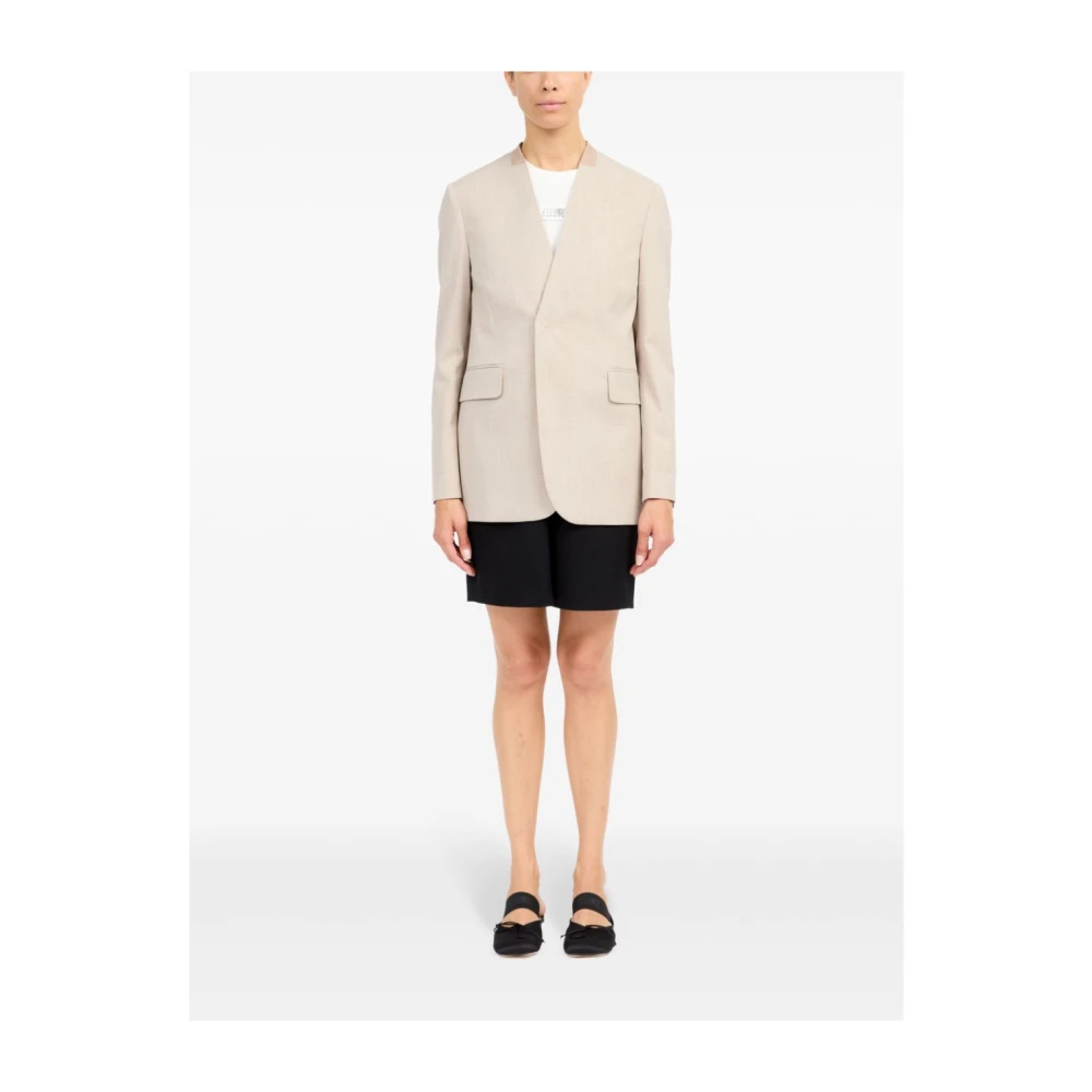 MM6 Maison Margiela Single-breasted Jas Beige Dames