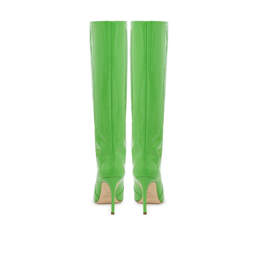 Paris Texas Neon Groene Patent Leren Knie Laars Green Dames