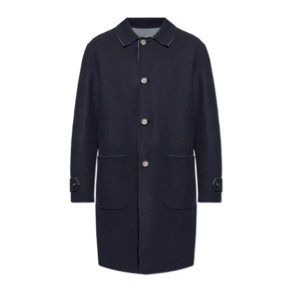 Eleventy Men's Blue Double-Sided Coat - Single-Breasted Coats - Xl - Coats