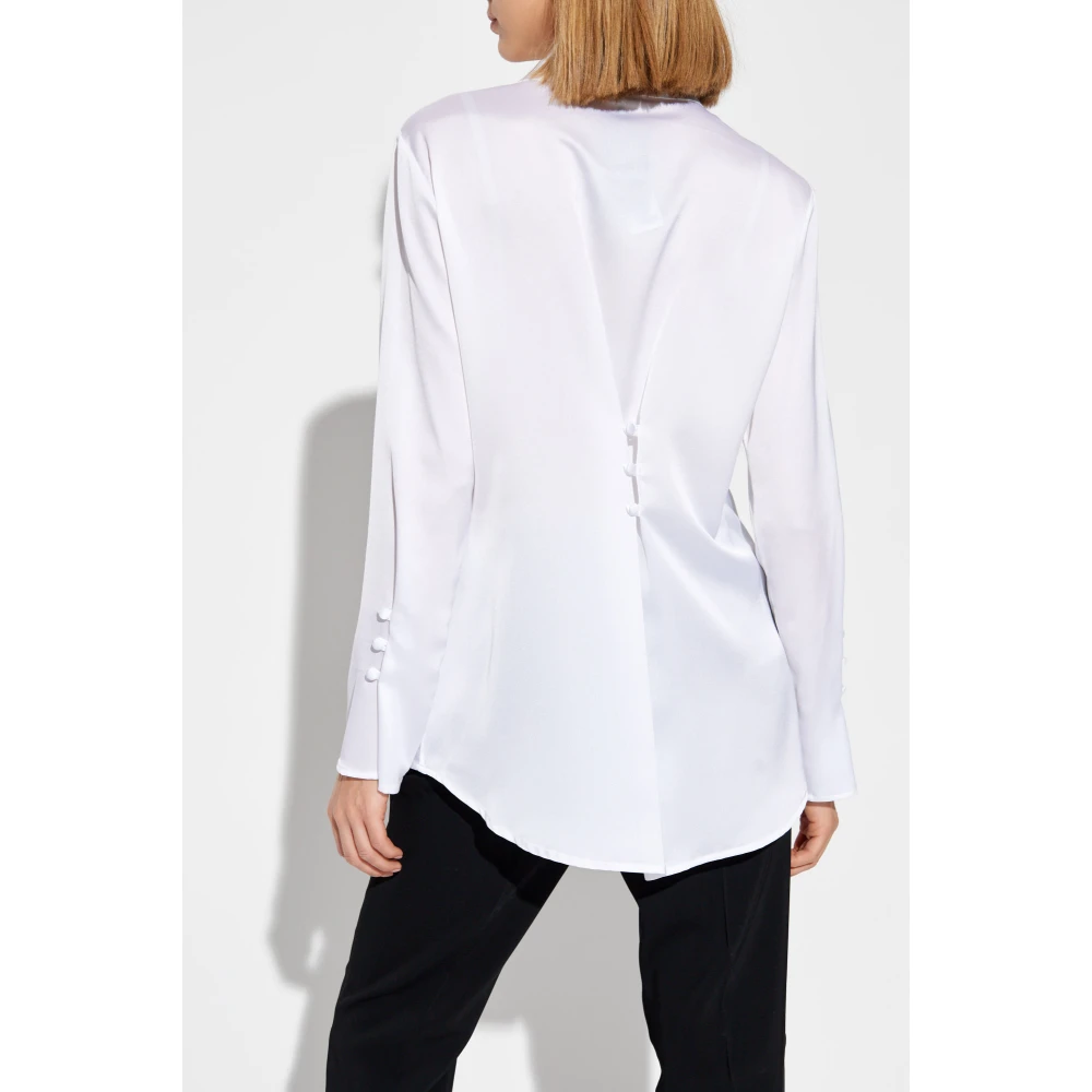 Emporio Armani Satijnen overhemd White Dames