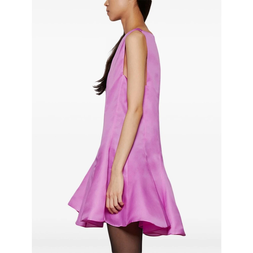 Khaite Roze Zijden Panel Flare Jurk Pink Dames