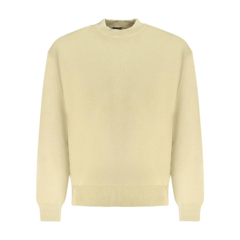 Hugo Men's Beige Cotton Knit Jumper Medium